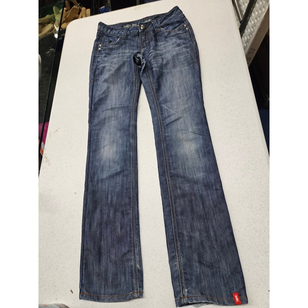 EDC by Esprit Low Rise Straight Leg Jeans Medium Wash Blue Denim Women Size 27